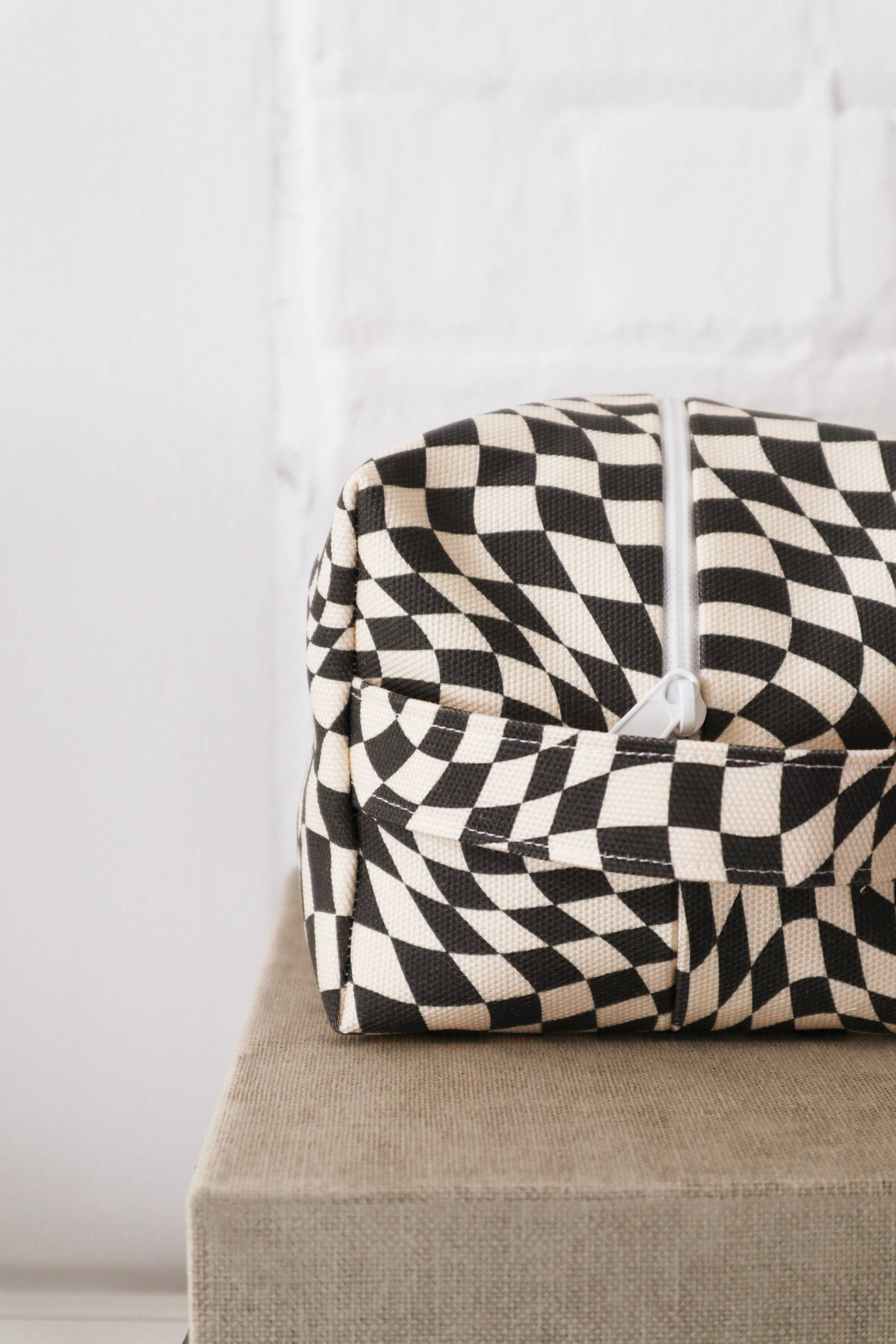 Makeup Bag - Black Checker