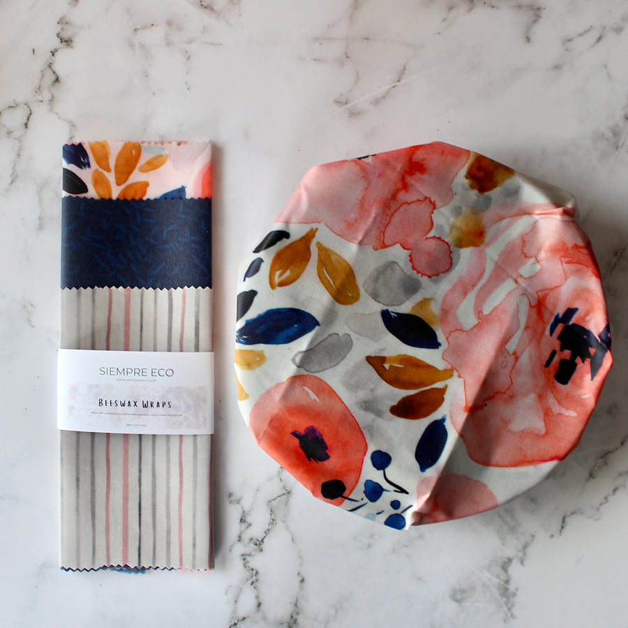 Beeswax Wraps - BLOOM (Set of 3)