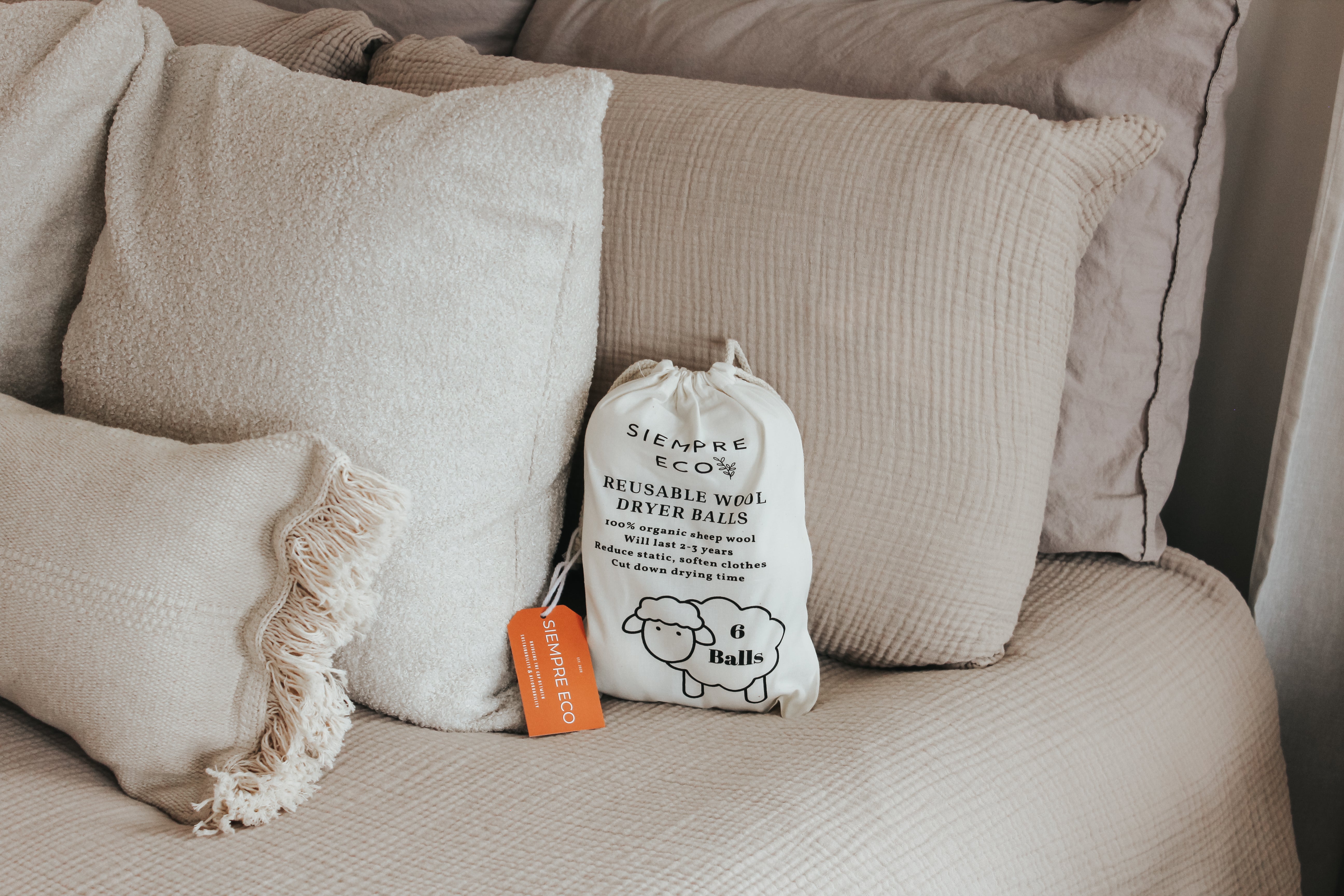 Reusable Wool Dryer Balls (6 pack)